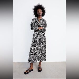 ZARA printed midi dress